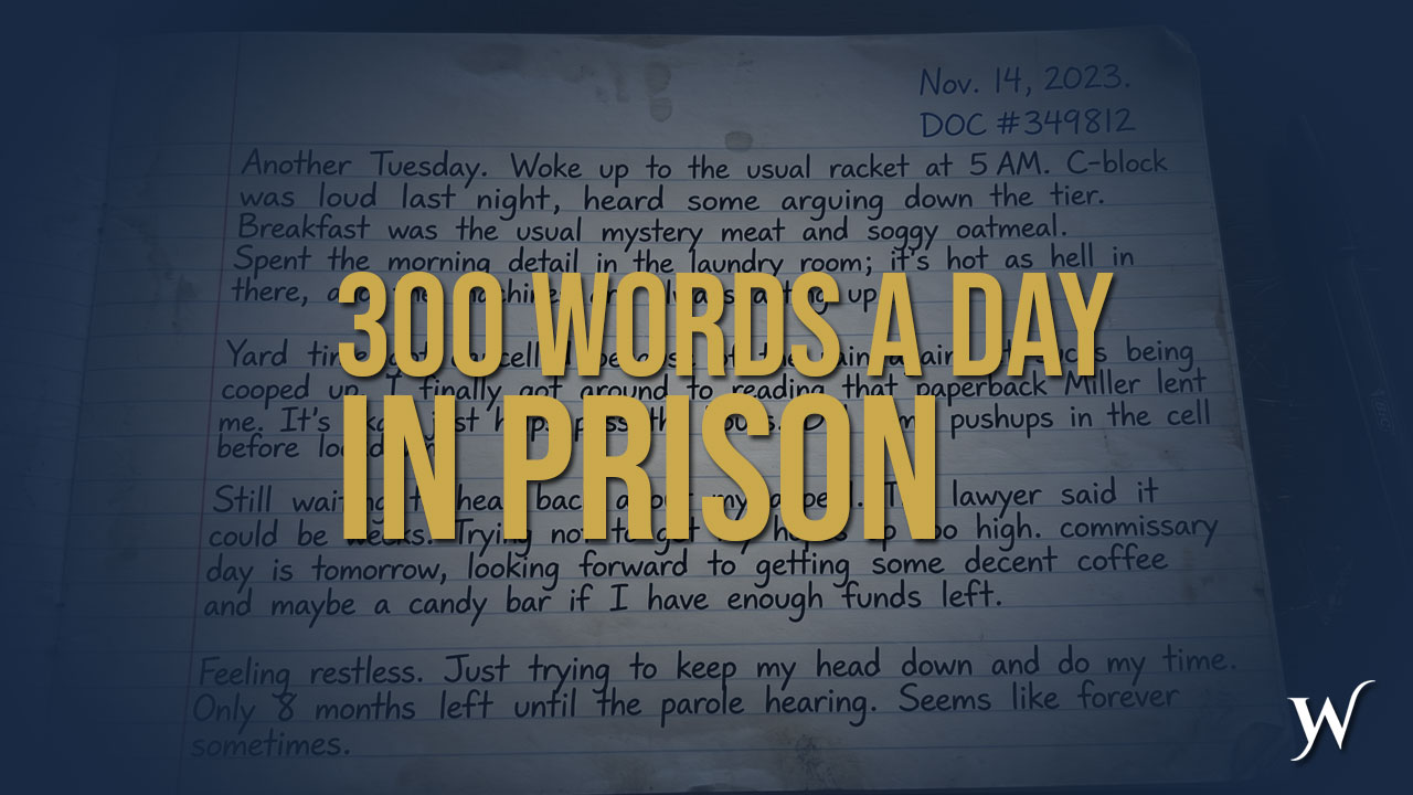 Don't Waste 15 Months in Federal Prison Camp. Write 300 Words a Day.